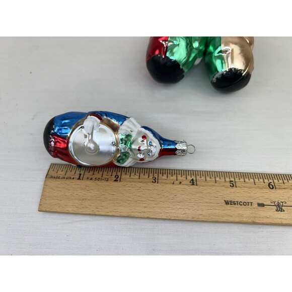 3 Vintage Clown Christmas Tree Ornaments Germany Musical Instruments - Picture 6 of 6